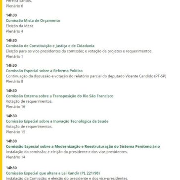 Agenda da semana – Câmara da Cultura